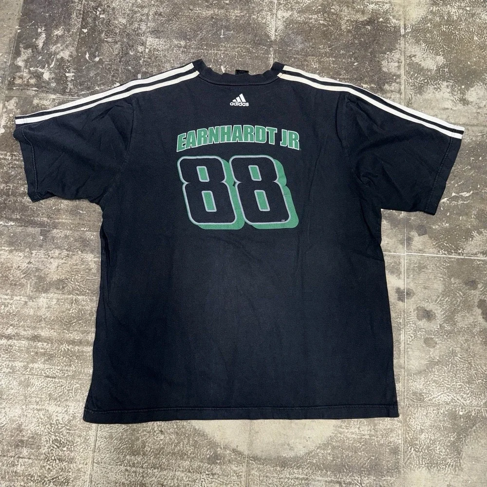 Adidas Dale Earnhardt Jr. #88 NASCAR Racing Graphic Tee Shirt XL Faded Thrashed